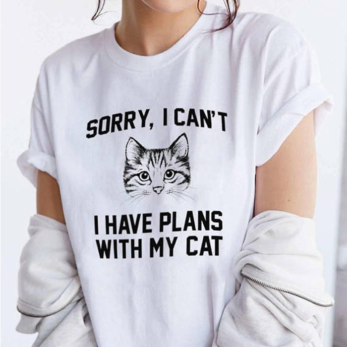 Cat Print Graphic Tee