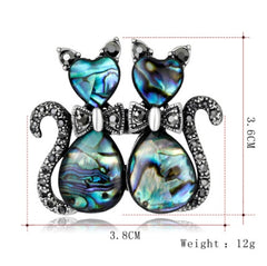 Fashionable Cats Brooch