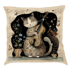 Musical Cats Printed Pillowcases