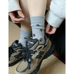 3 pr. Paw Print Crew Socks