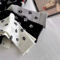 3 pr. Paw Print Crew Socks
