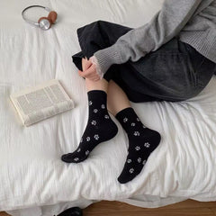 3 pr. Paw Print Crew Socks