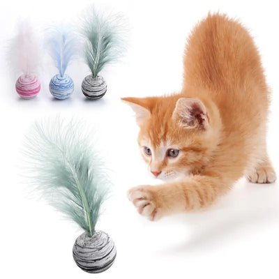 Cosmic Feather Ball Cat Toy