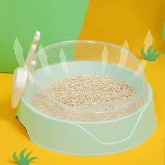 Semi-Enclosed Cat Litter Box with Shovel
