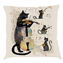 Musical Cats Printed Pillowcases