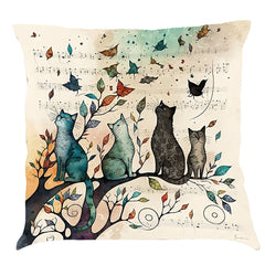 Musical Cats Printed Pillowcases